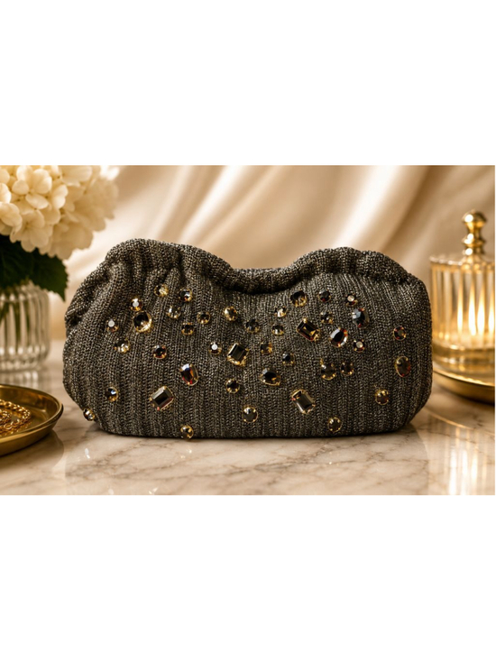 Lilly Pulitzer Handbags - Lilly Pulitzer Black Bejeweled Clutch One Size